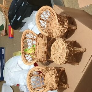 Wicker Miniature Dollhouse Furniture Set of 4